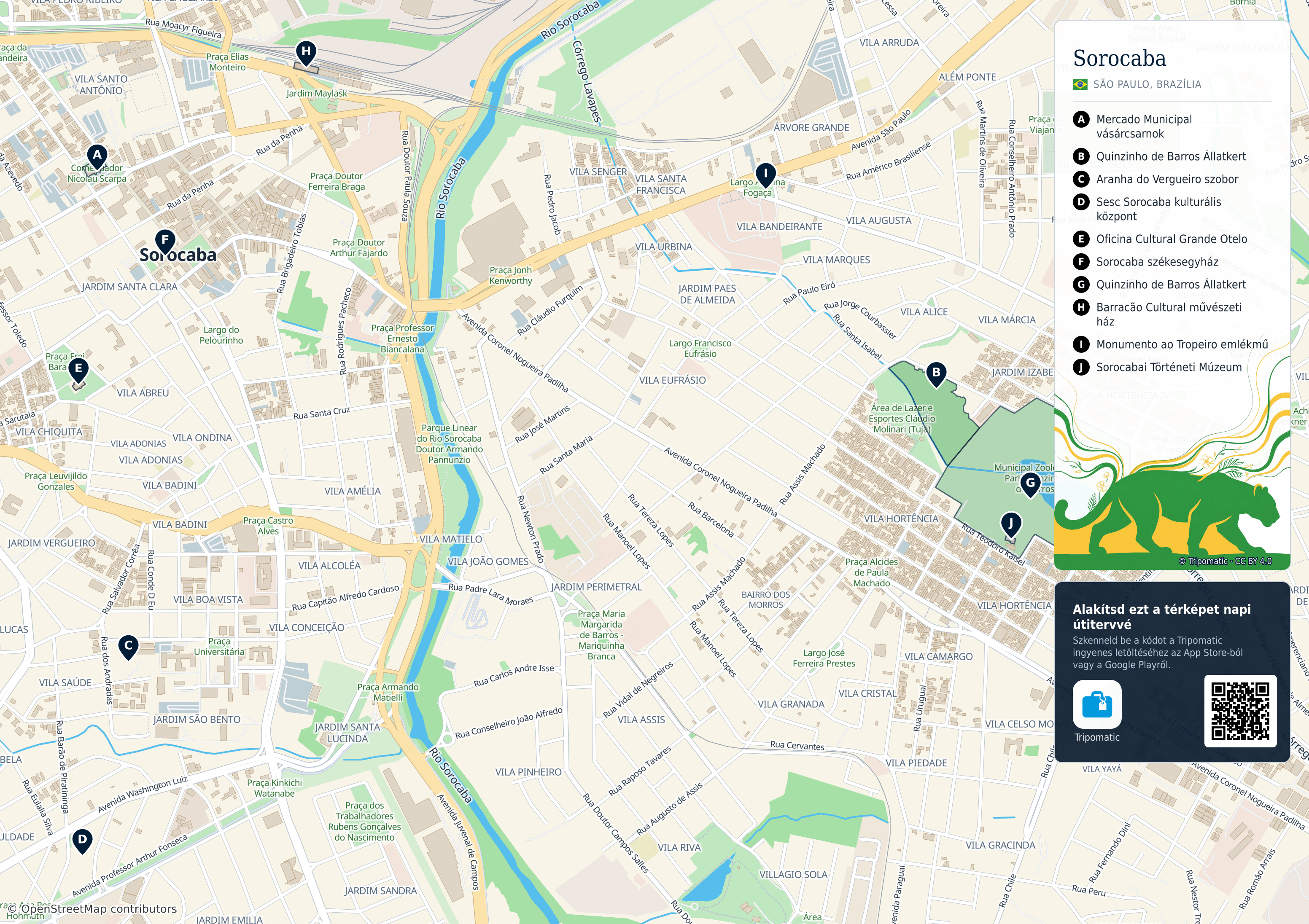 Tatter Map Sorocaba – Nyomtatható turistatérkép