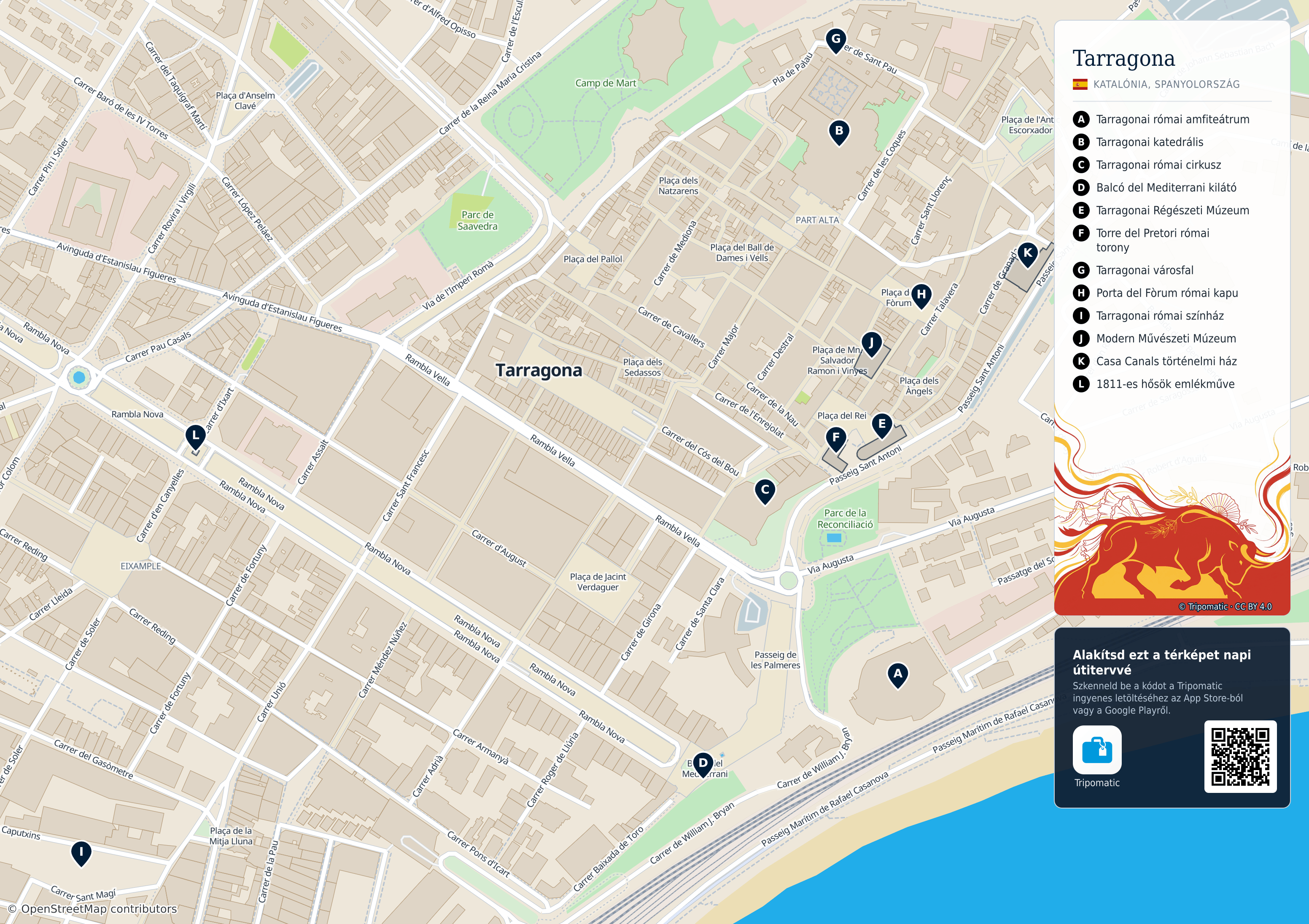 Tatter Map Tarragona – Nyomtatható turistatérkép