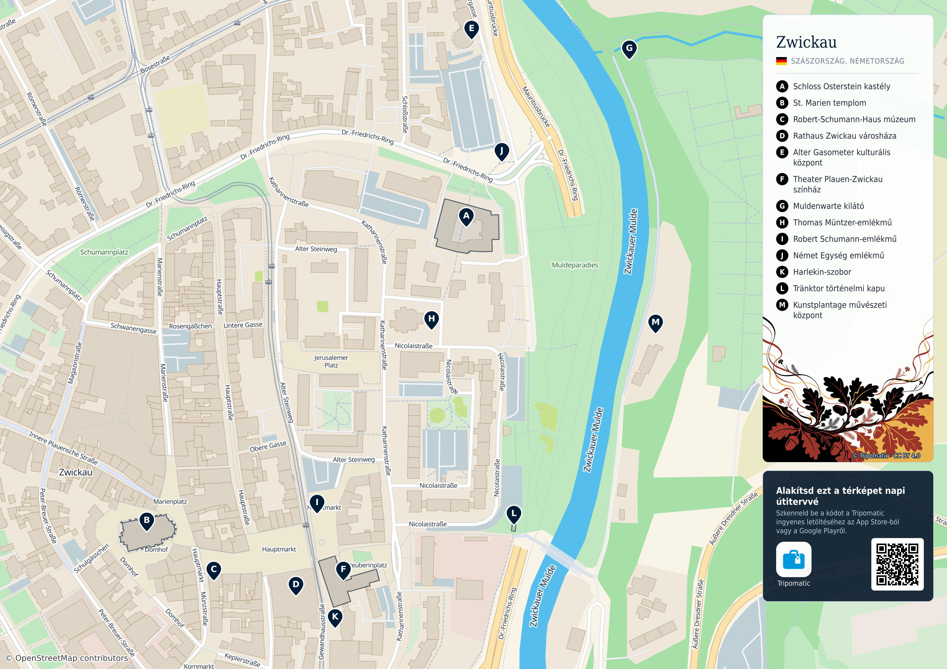 Tatter Map Zwickau – Nyomtatható turistatérkép