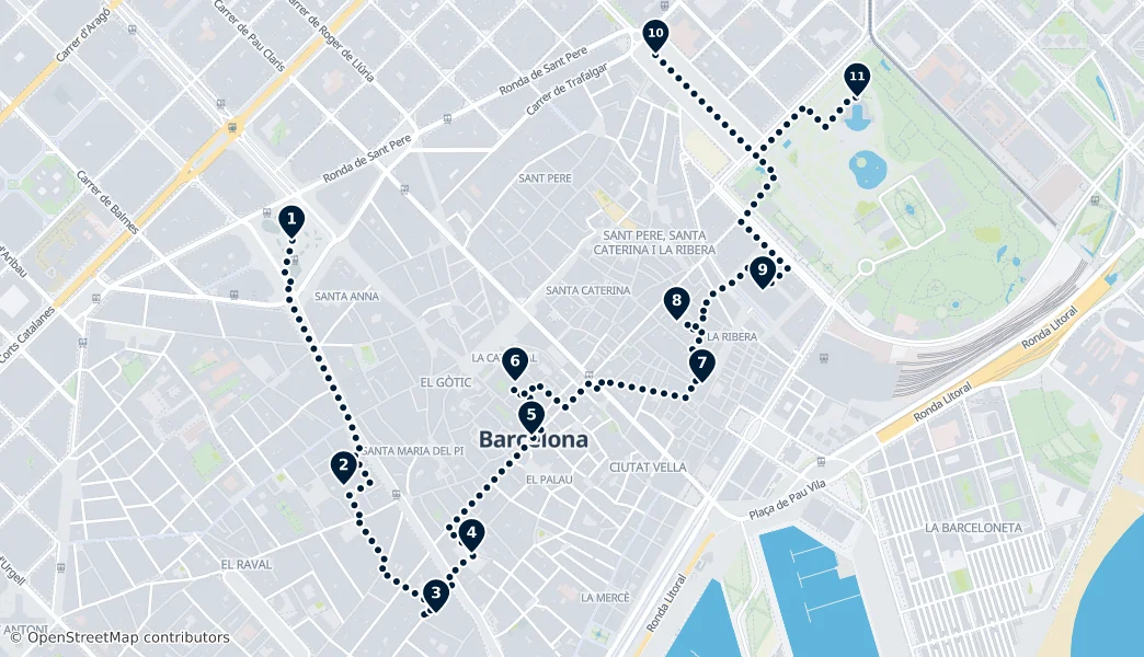 Best of Barcelona: Historic Core — Route Map