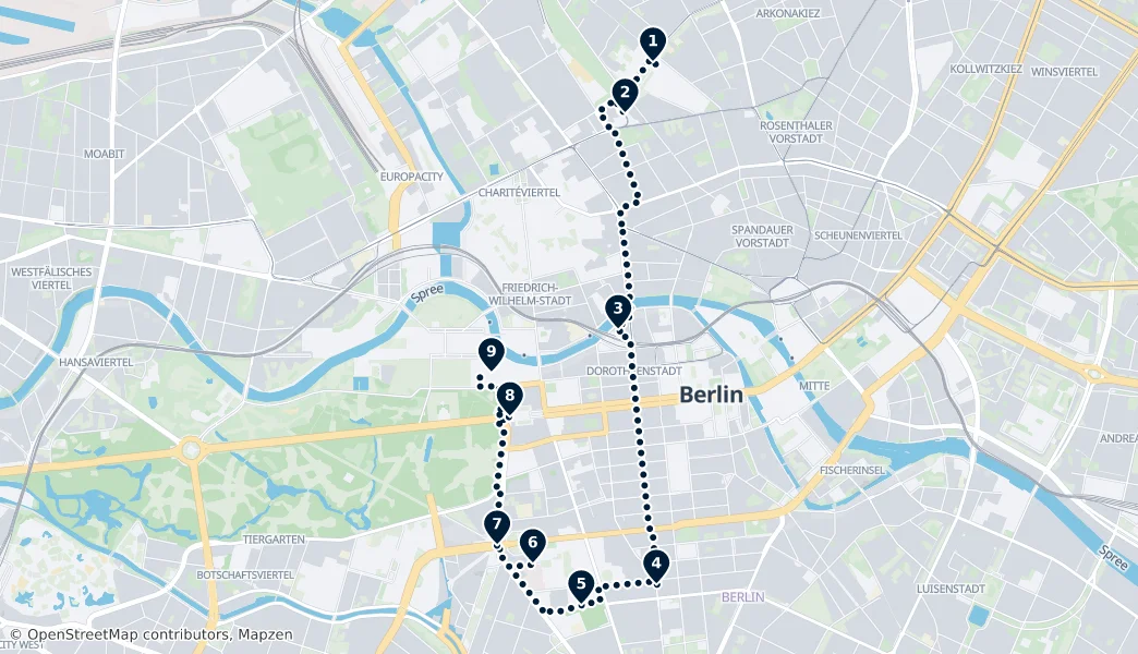 Cold War Berlin: A Divided City — Mapa trasy