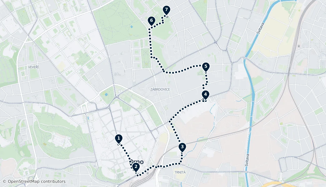 From Loom to Tugendhat — Mappa del percorso
