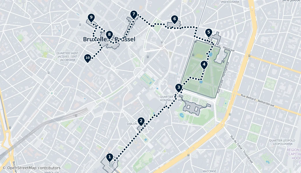 Le meilleur de Bruxelles — Carte de l'itinéraire