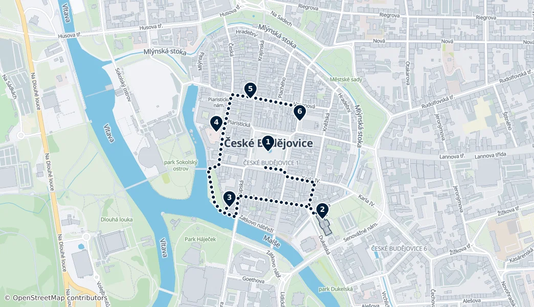Best of České Budějovice — Route Map