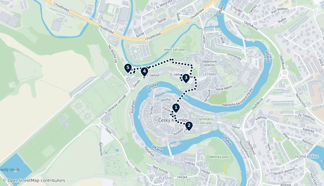 Best of Český Krumlov — Mapa trasy