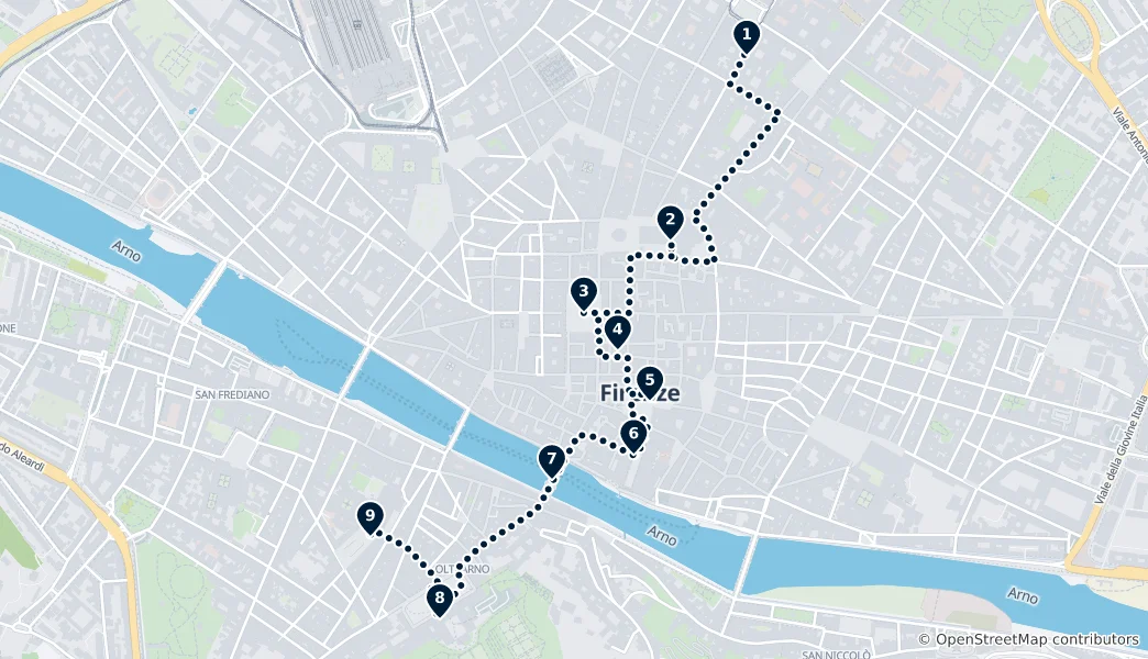 Route map of Best of Florence: Must-See Places