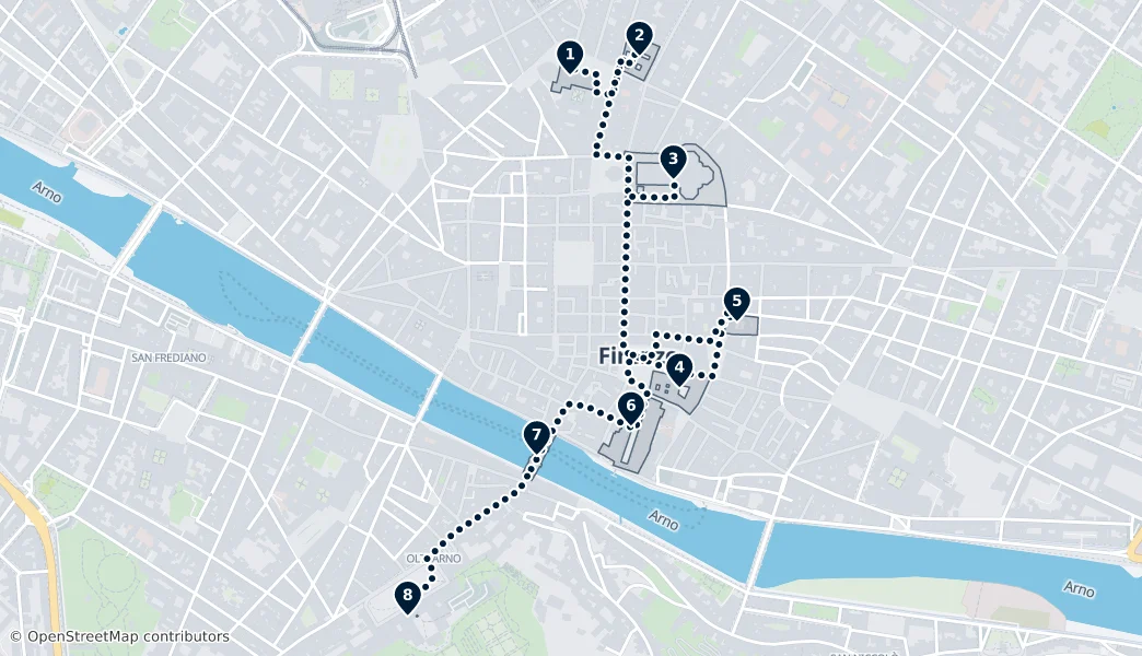 Florence: The Medici Murders — Route Map