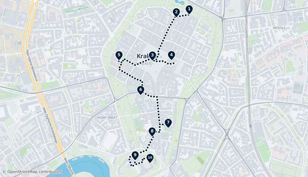 Best of Kraków – Mapa trasy