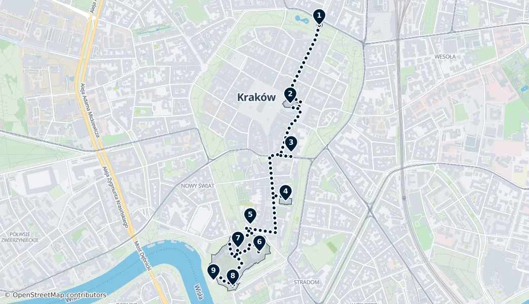 Krakow with Kids: Dragon Legends of Wawel — Route Map