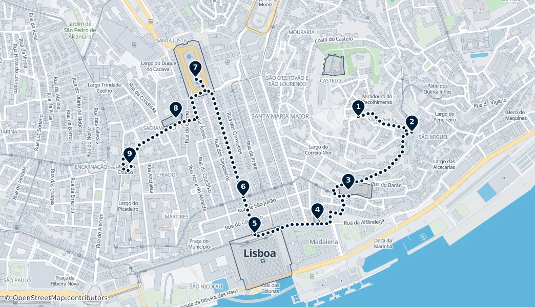 Best of Lisbon — Mappa del percorso