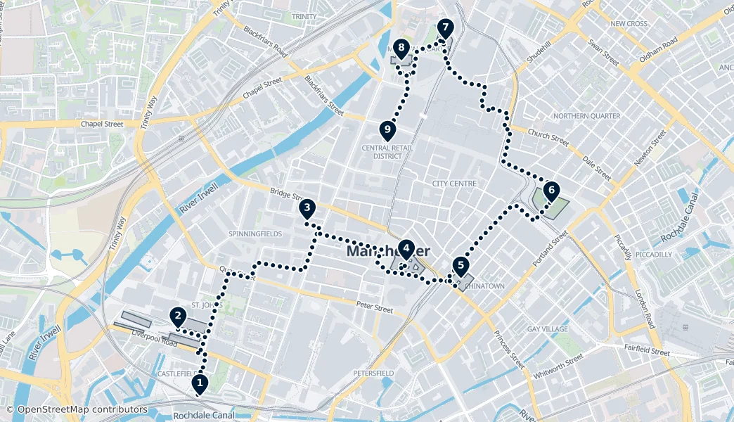 To nejlepší z Manchesteru – Mapa trasy