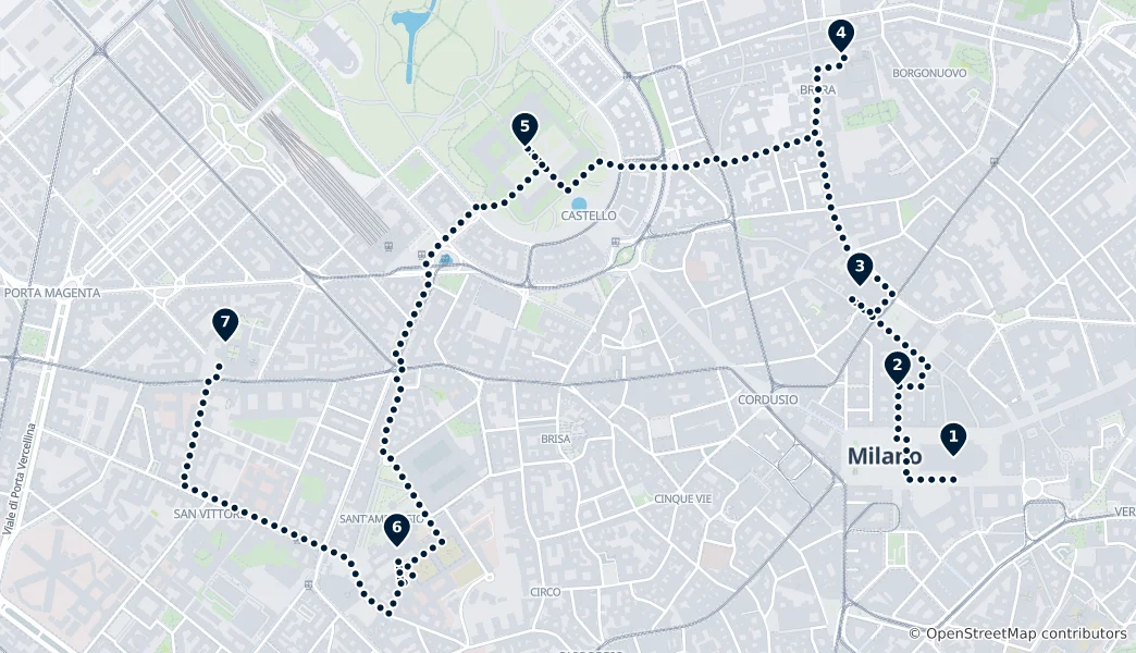 Mapa trasy To nejlepší z Milána