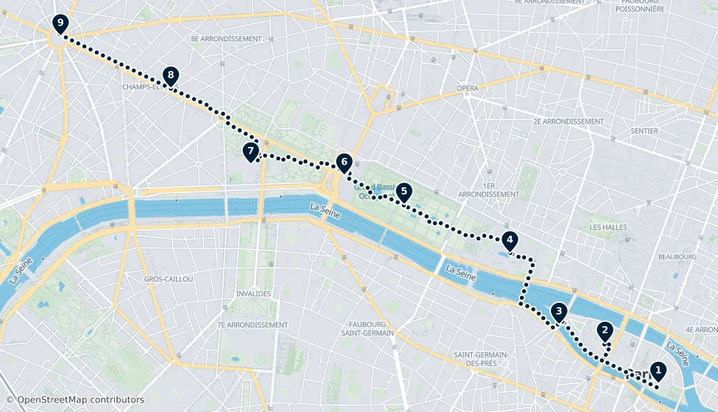 Best of Paris — Útvonal térkép