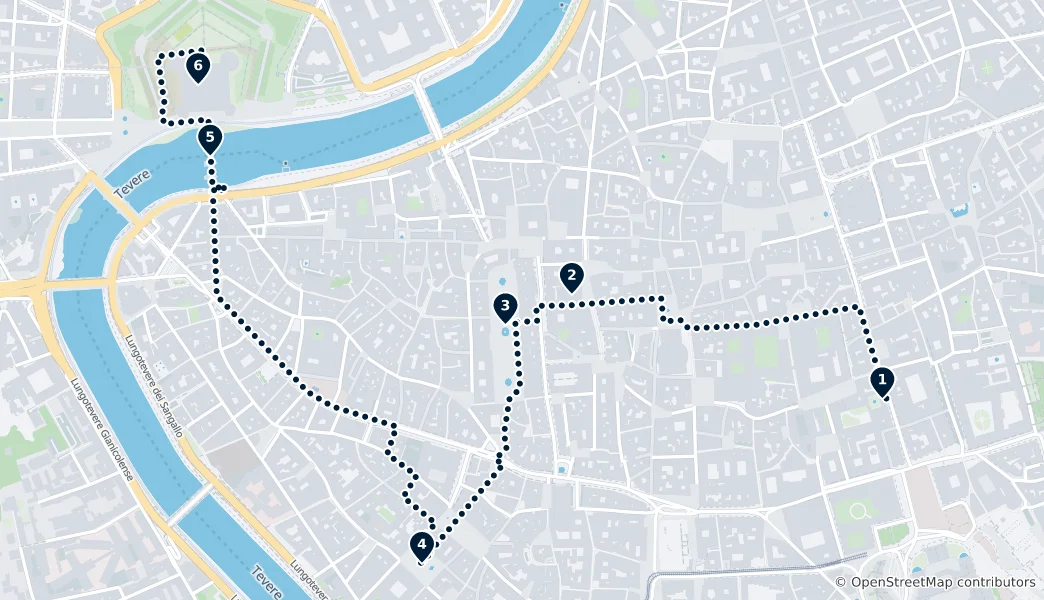Route map of Caravaggio's Violent Rome