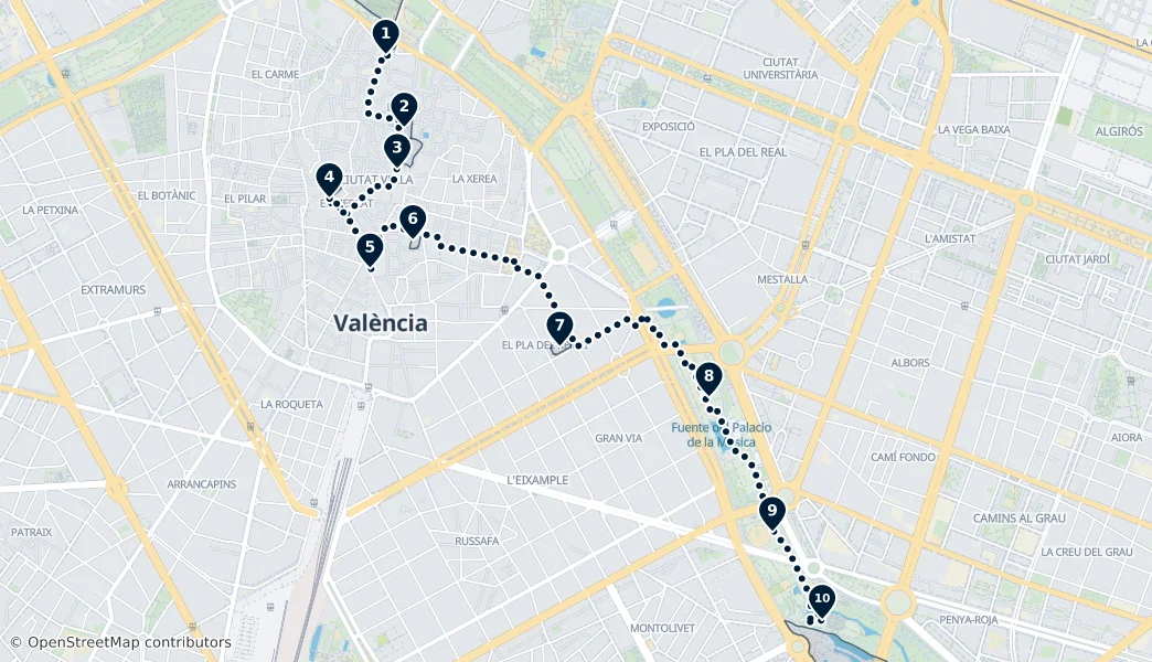 Best of Valencia — Mapa de la ruta