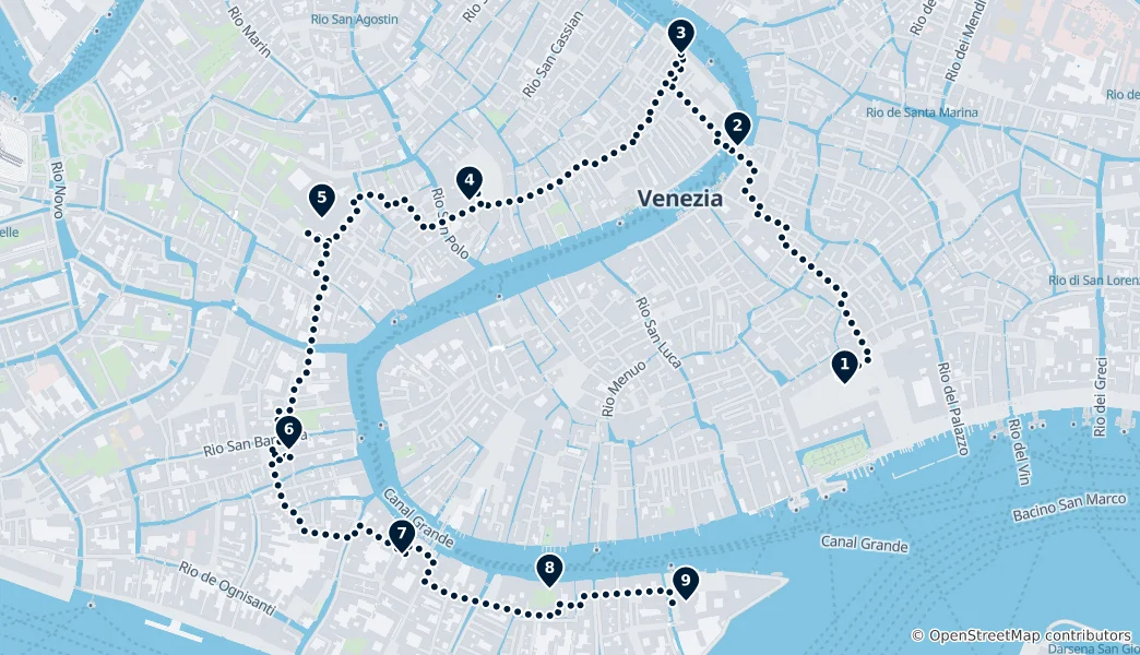 Route map of Best of Venice