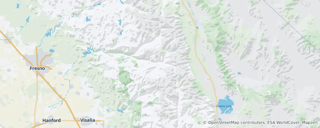 Mapa Sequoia-Kings Canyon Wilderness