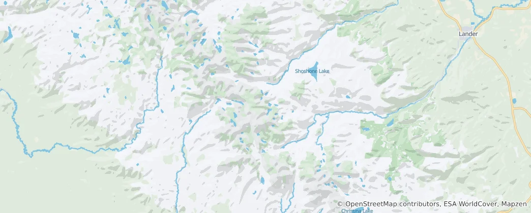 Map of Popo Agie Wilderness
