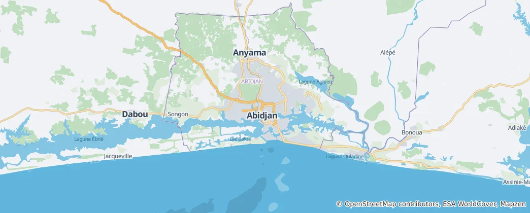 Map of Abidjan Autonomous District