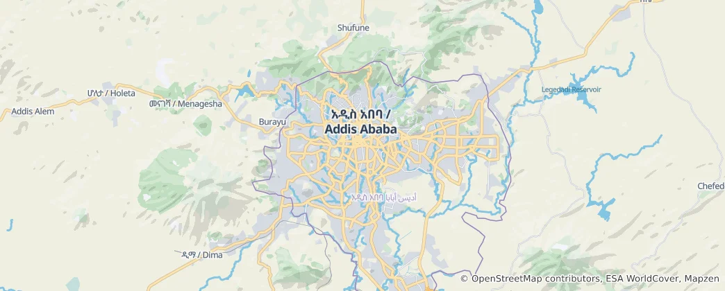 Map of Addis Ababa