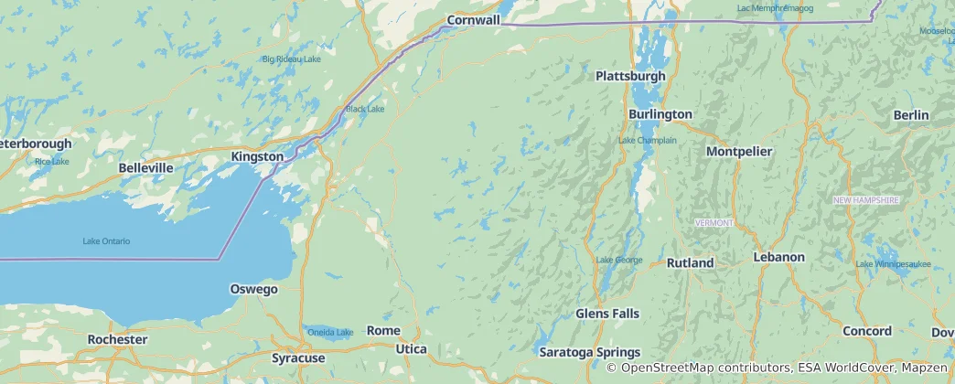 Mappa di Monti Adirondack