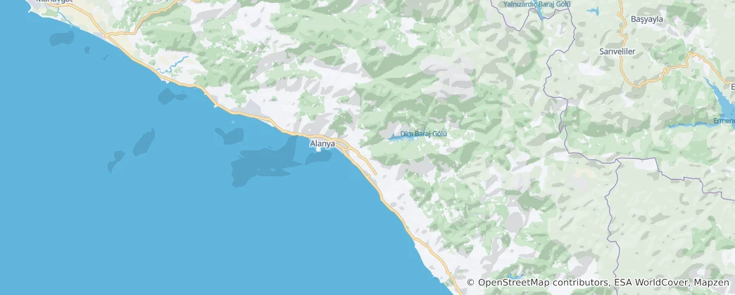 Mappa di Distretto di Alanya