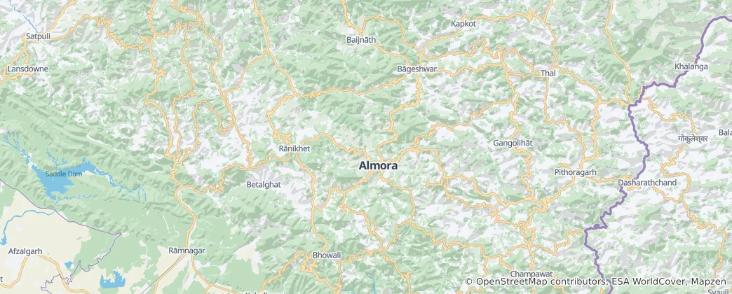 Map of Almora district