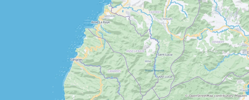 Map of Anse la Raye Quarter