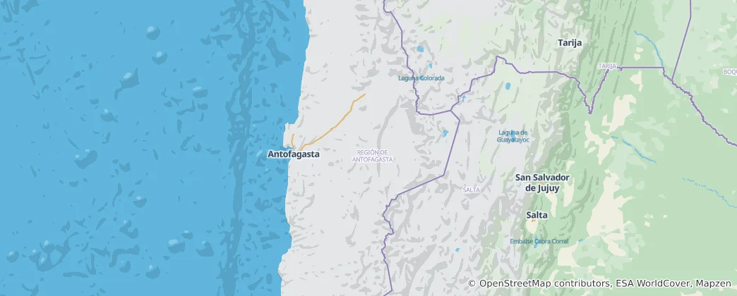 Karte von Región de Antofagasta