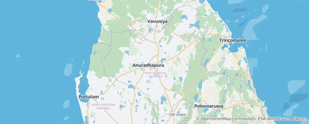 Mapa Anuradhapurský okres