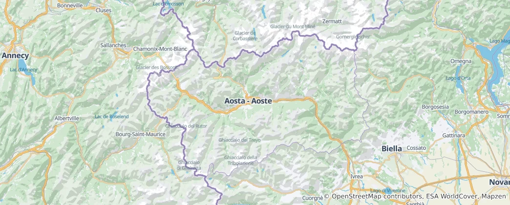 Mapa De Valle de Aosta