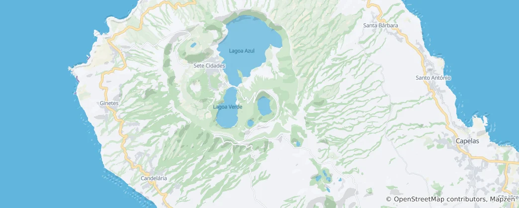 Karte von Área de Paisagem Protegida das Sete Cidades
