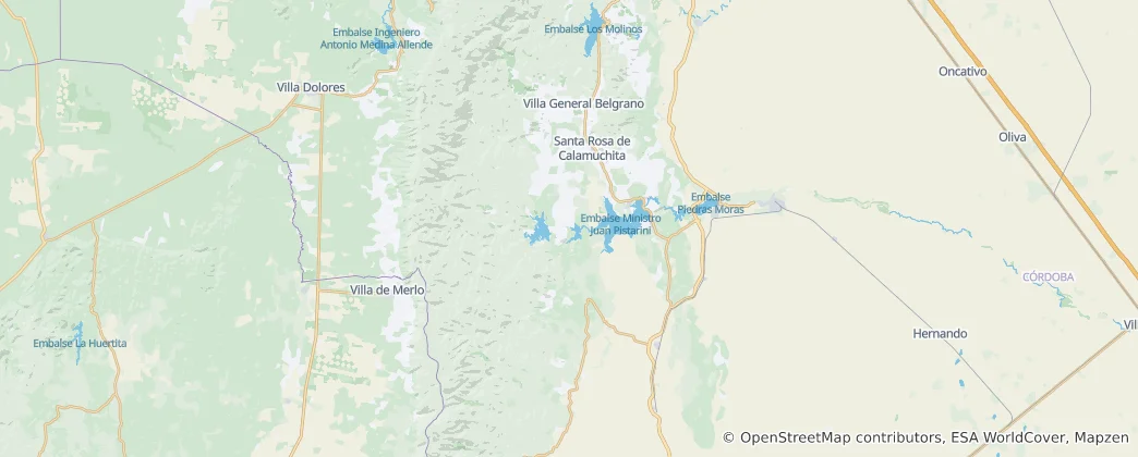 Karte von Departamento Calamuchita