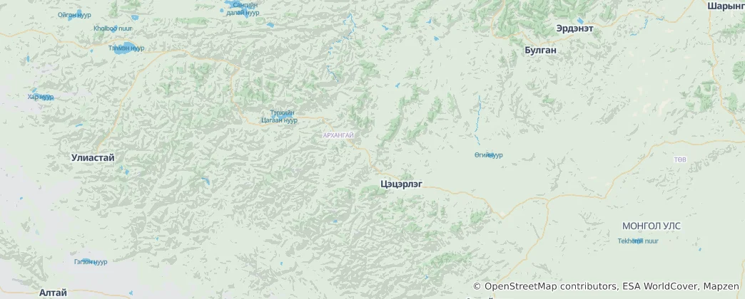 Map of Arkhangai Province