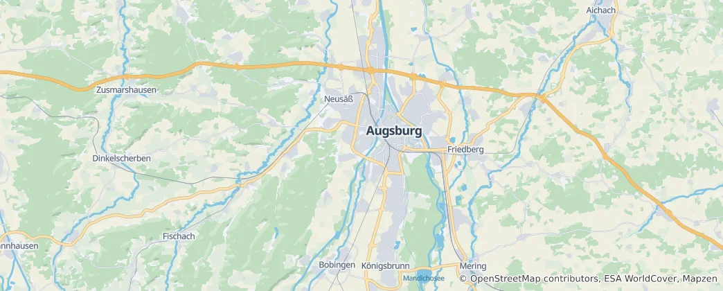 Kaart van Augsburg
