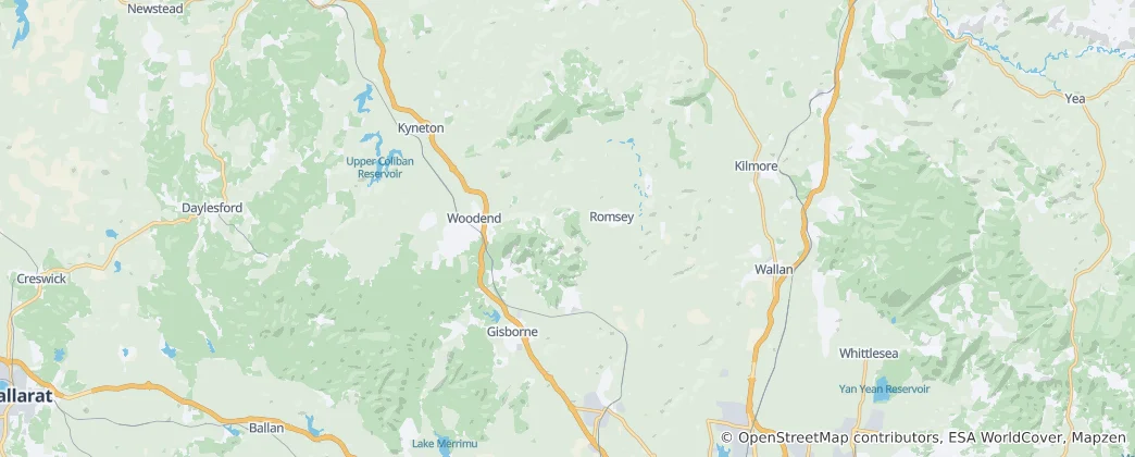 Mapa Shire of Macedon Ranges