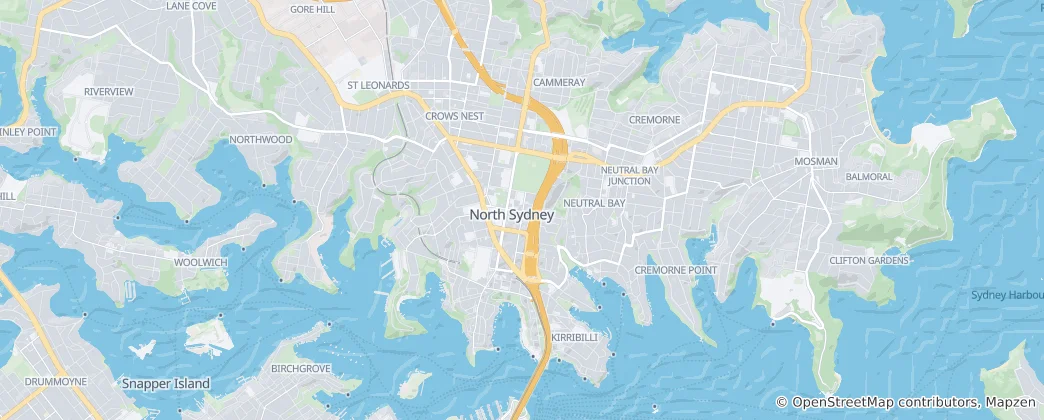 Mappa di municipalità di North Sydney