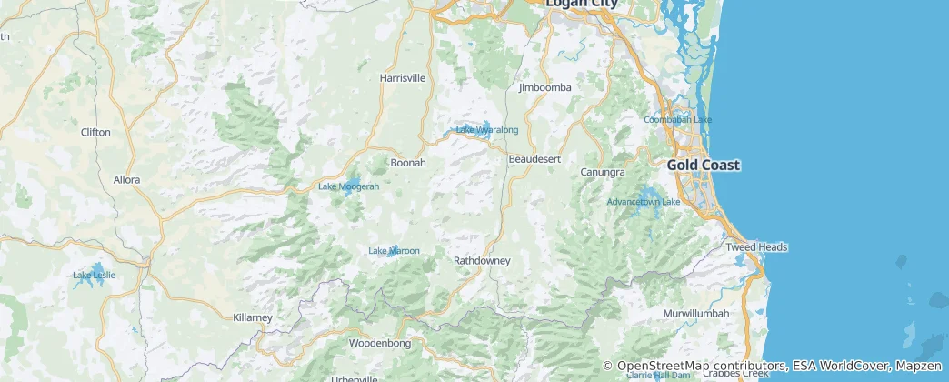 Mapa Scenic Rim Region