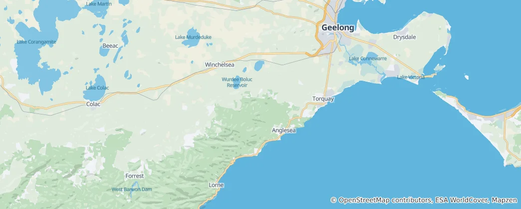 Mapa Surf Coast Shire