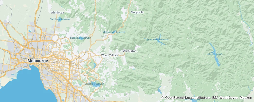 Mappa di Yarra Ranges