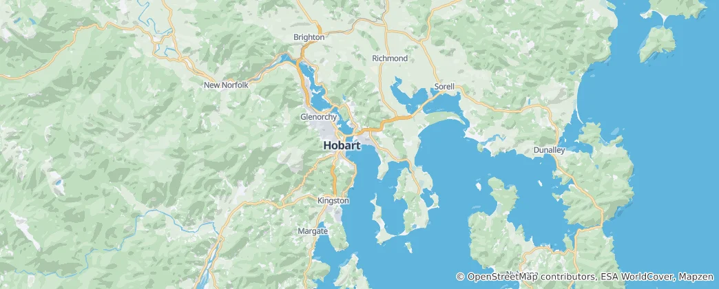 Mapa Hobart