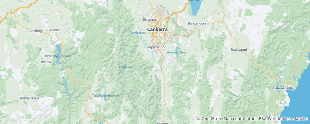 Kaart van Australian Capital Territory