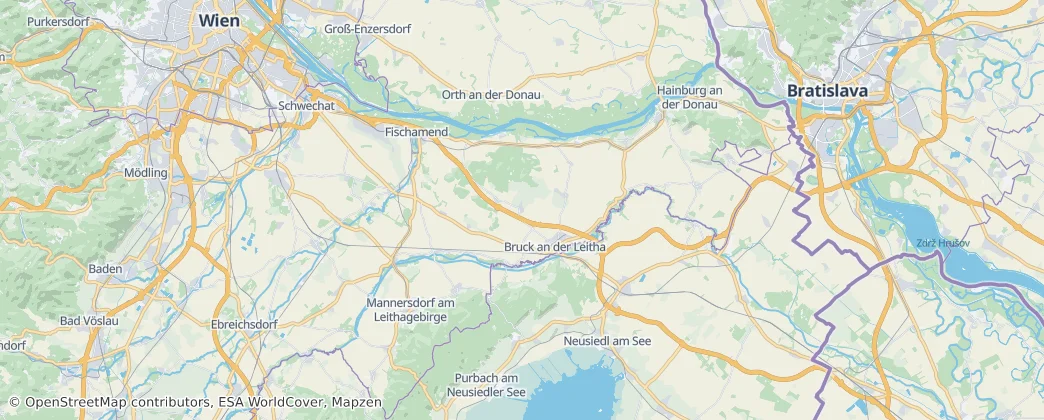 distretto di Bruck an der Leitha — Mappa