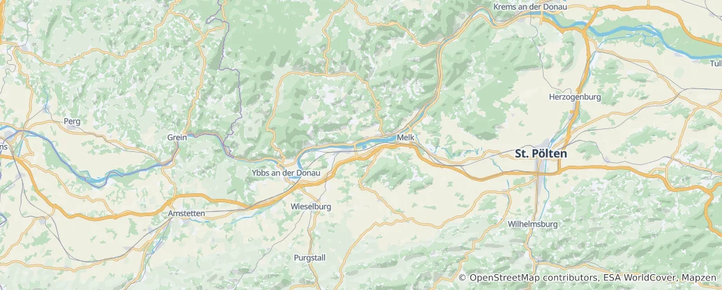 Karte von Bezirk Melk