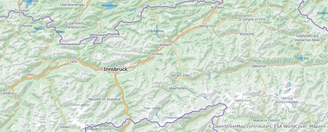 Map of Schwaz District