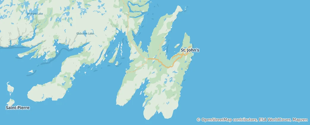 Karte von Avalon Peninsula