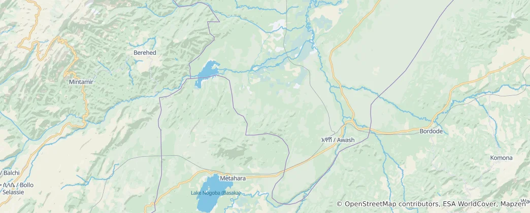 Mapa Awash Fentale