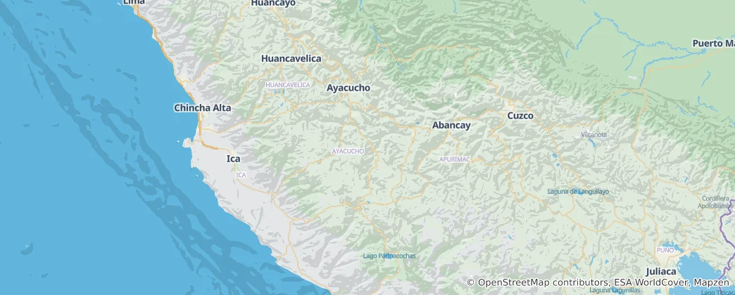 Mappa di Regione di Ayacucho