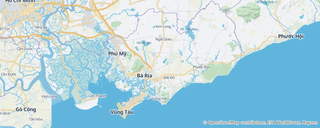 Mappa di Ba Ria-Vung Tau