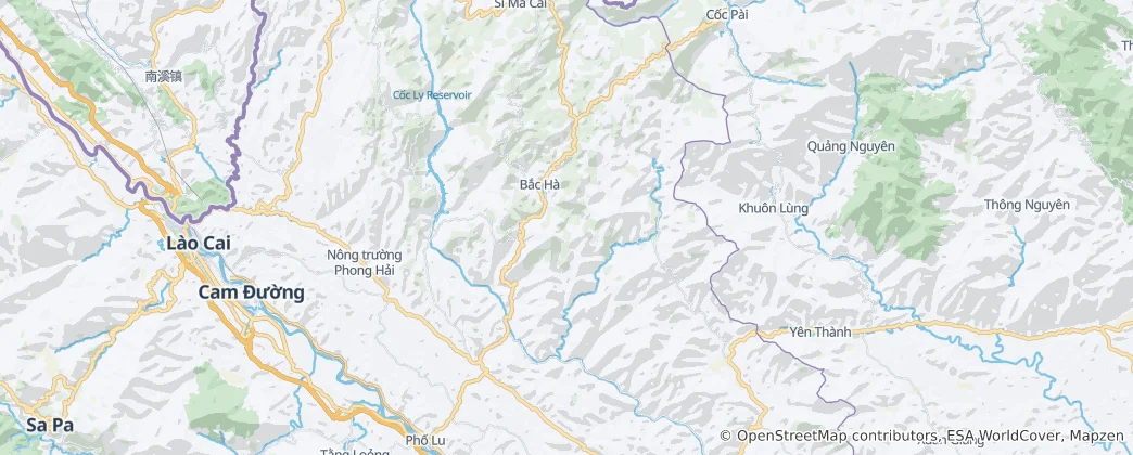 Carte de District de Bắc Hà